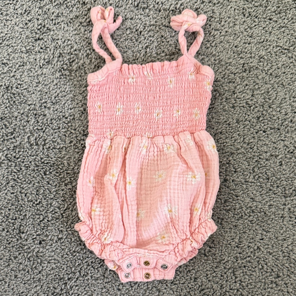 Jessica Simpson Pink Floral Baby Romper